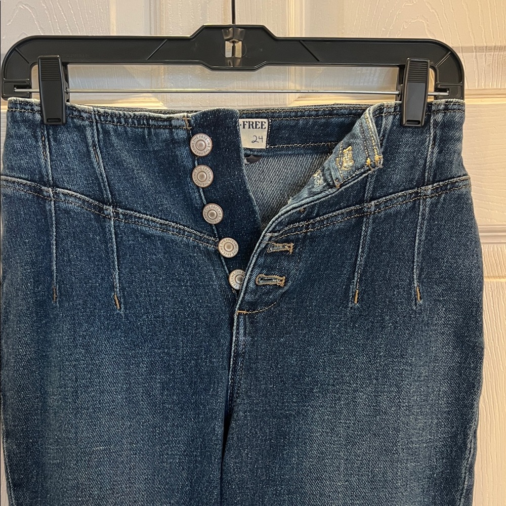 We The Free People Dark Blue Flare Jeans - Picture 4 of 8